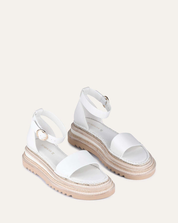 White espadrille sales flat sandals