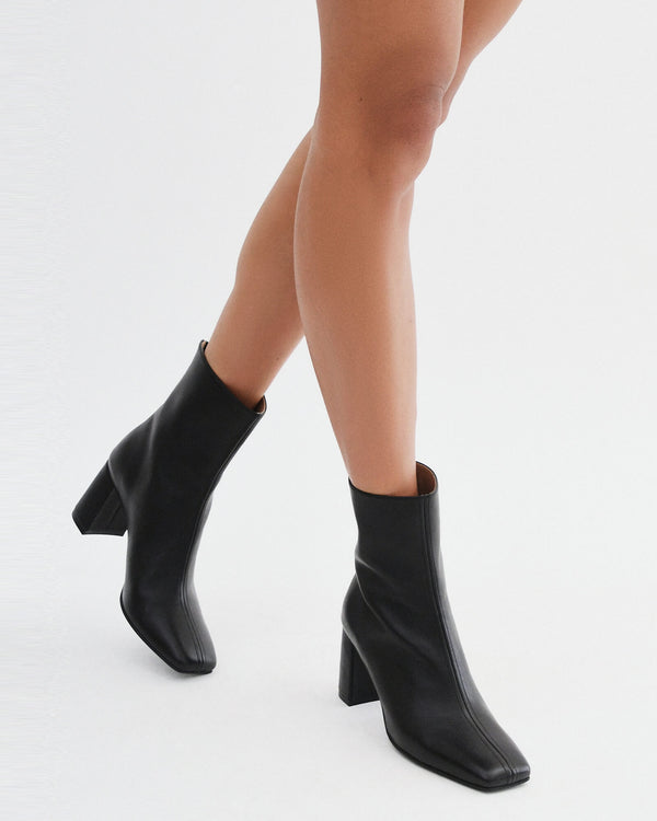 Block heel booties black online