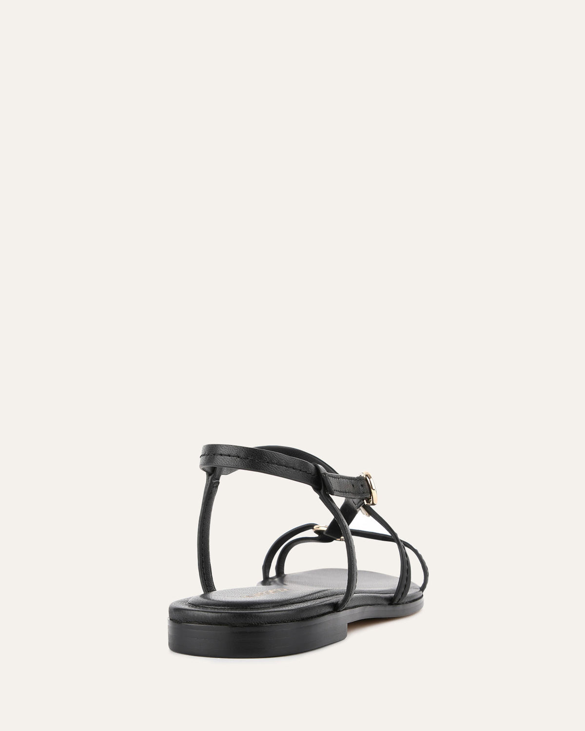 ADDI FLAT SANDALS BLACK LEATHER