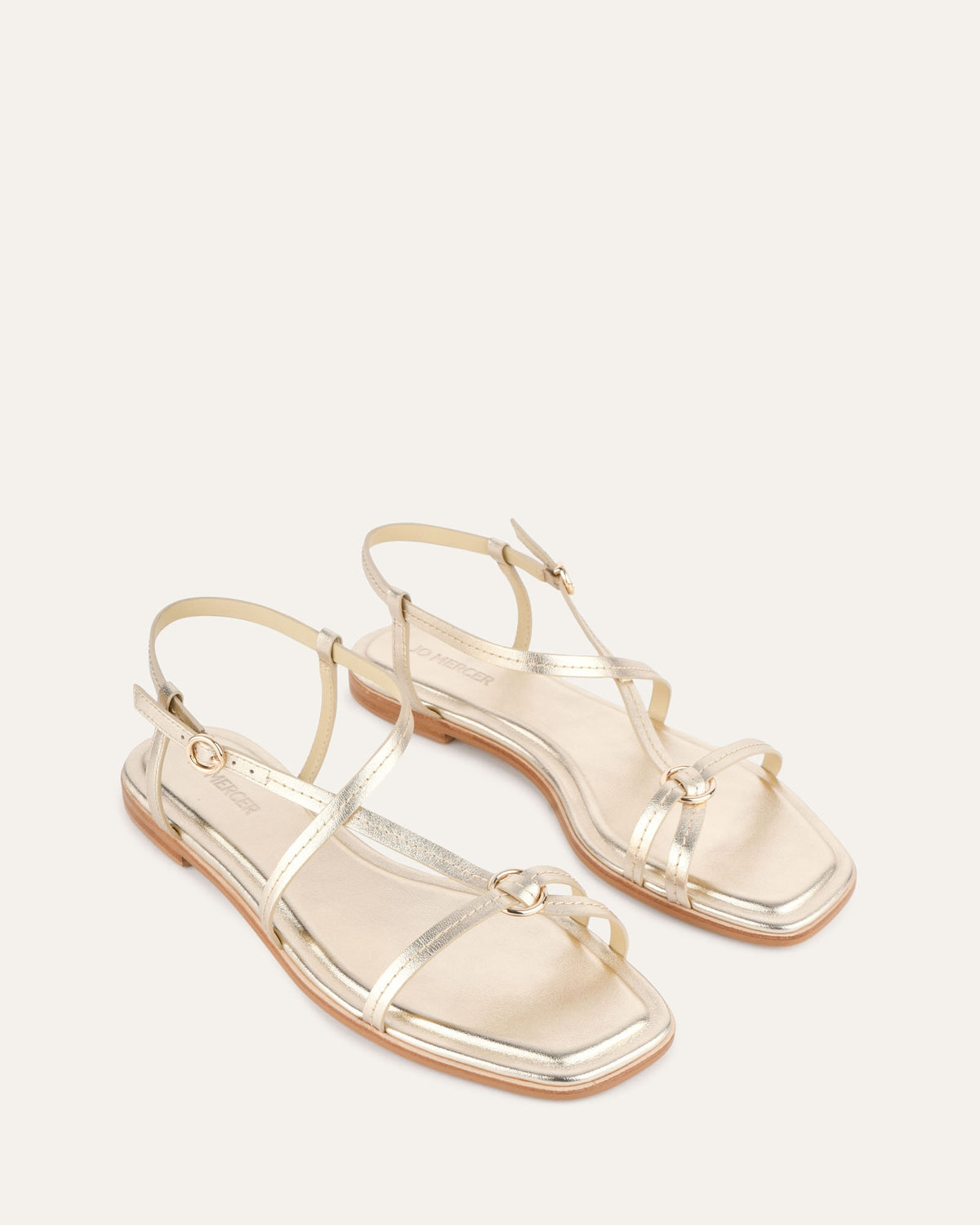 ADDI FLAT SANDALS SOFT GOLD LEATHER