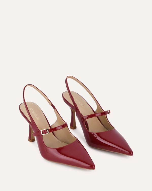 ARCHER HIGH HEELS RUBY RED PATENT - Jo Mercer