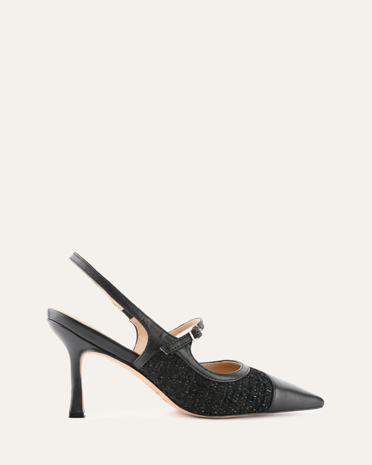 ASCOT HIGH HEELS BLACK TWEED