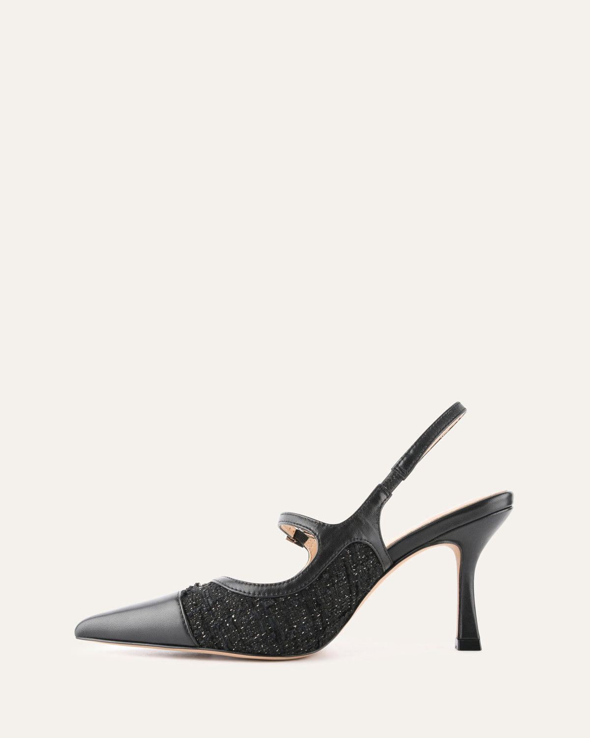 ASCOT HIGH HEELS BLACK TWEED