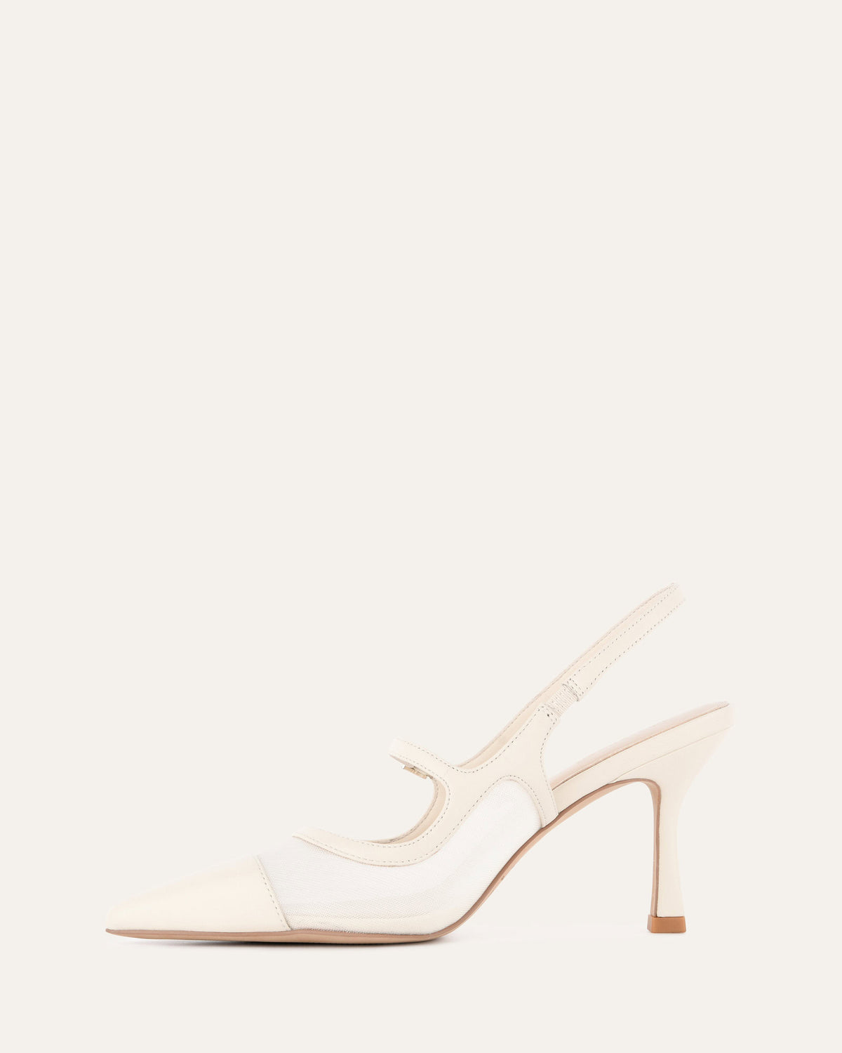 ASCOT HIGH HEELS OFF WHITE MESH