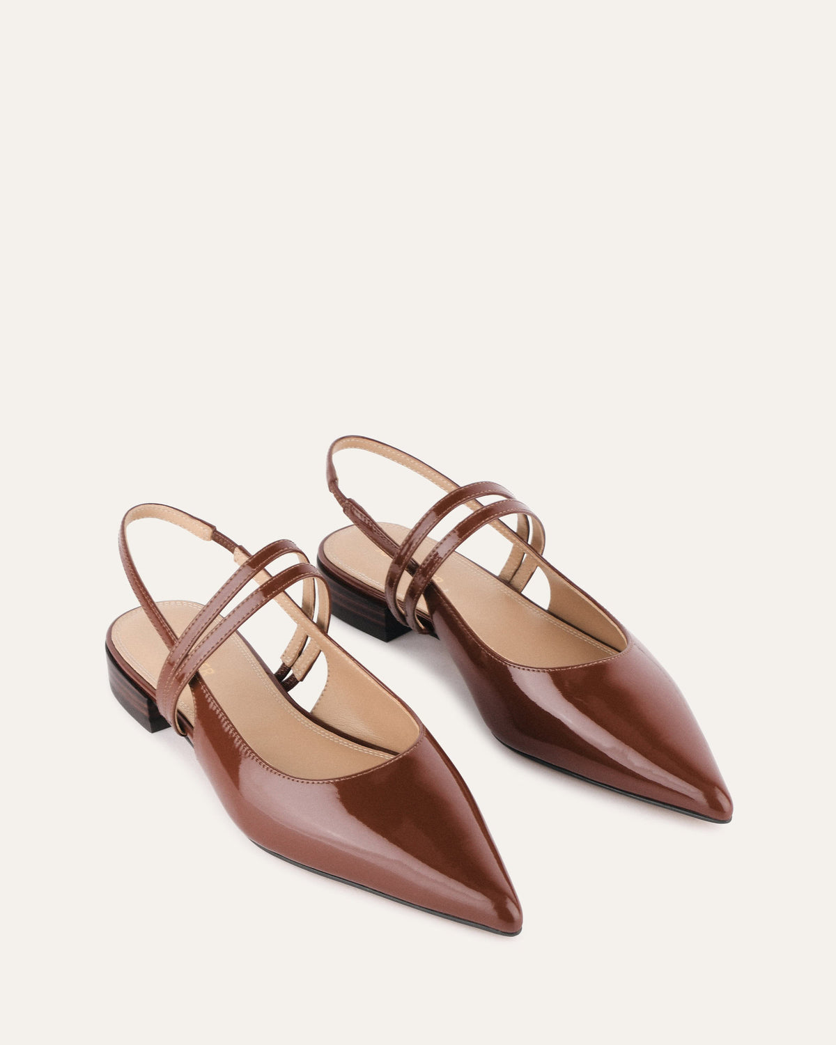 ASTRID DRESS FLATS CHESTNUT PATENT