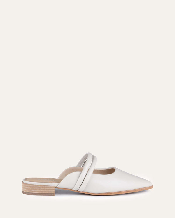 ATLAS CASUAL FLATS OFF WHITE LEATHER - Jo Mercer