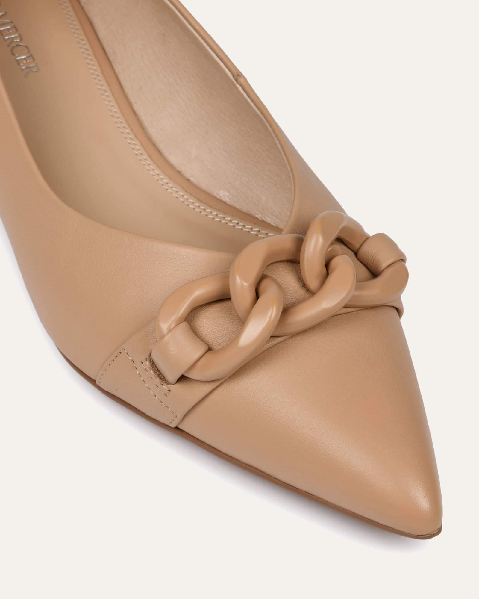 AUDREY DRESS FLATS BEIGE LEATHER Jo Mercer