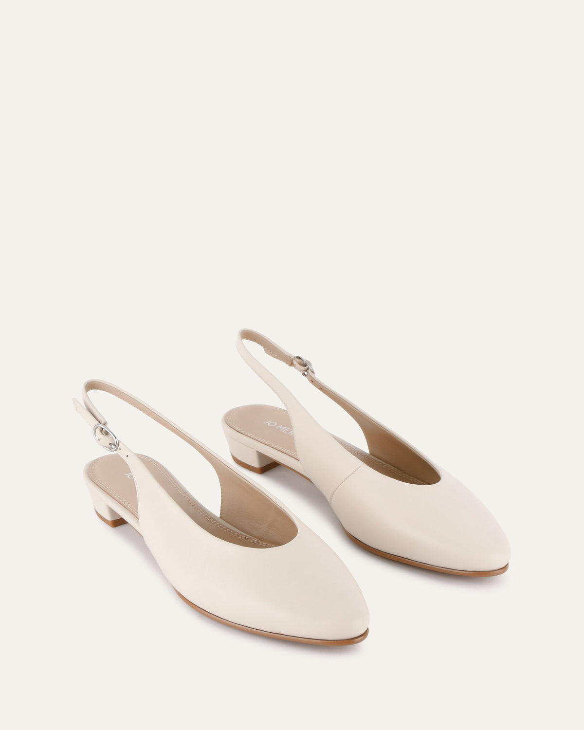 BRYCE DRESS FLATS OFF WHITE LEATHER