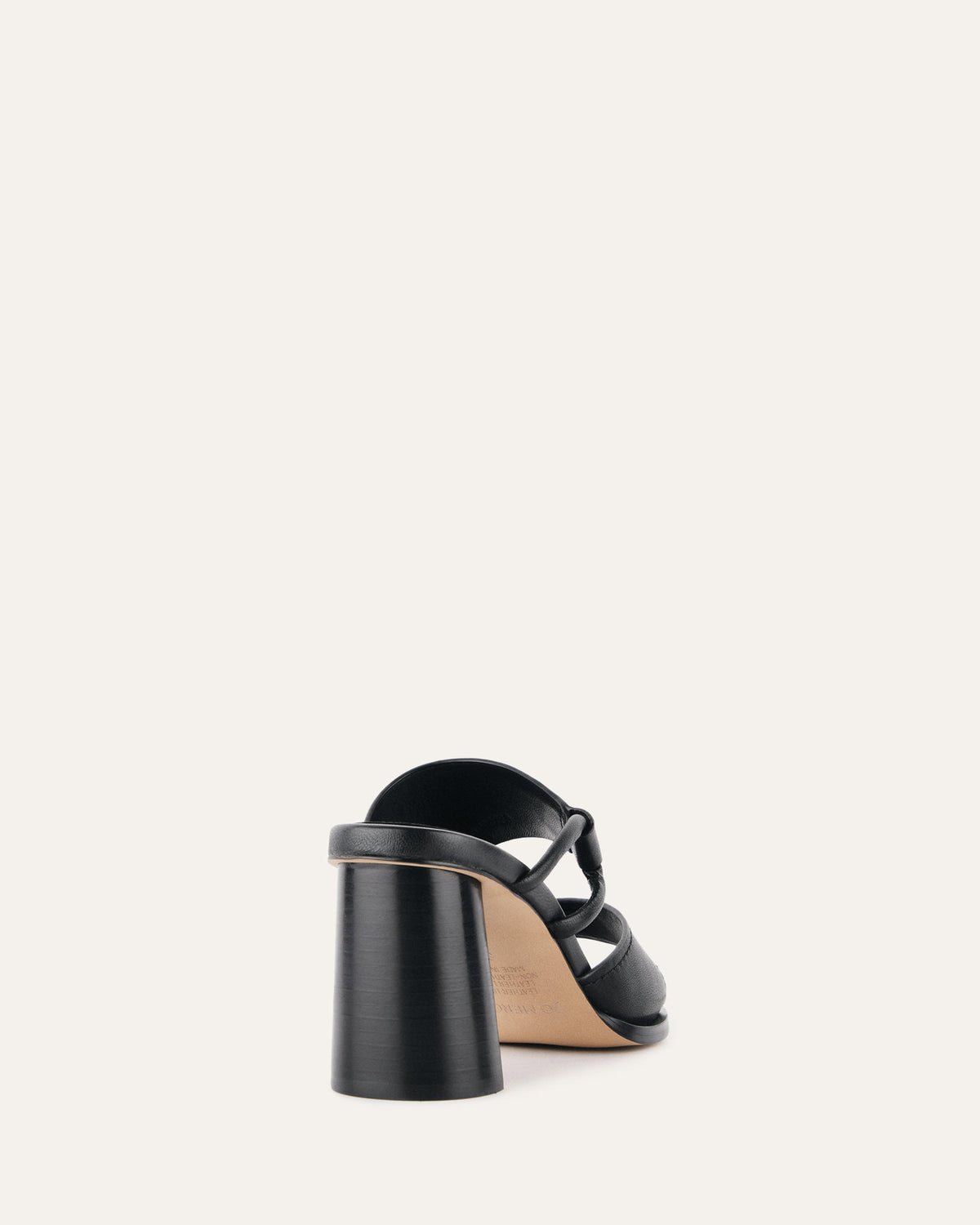 CAMMY MID HEEL SANDALS BLACK LEATHER