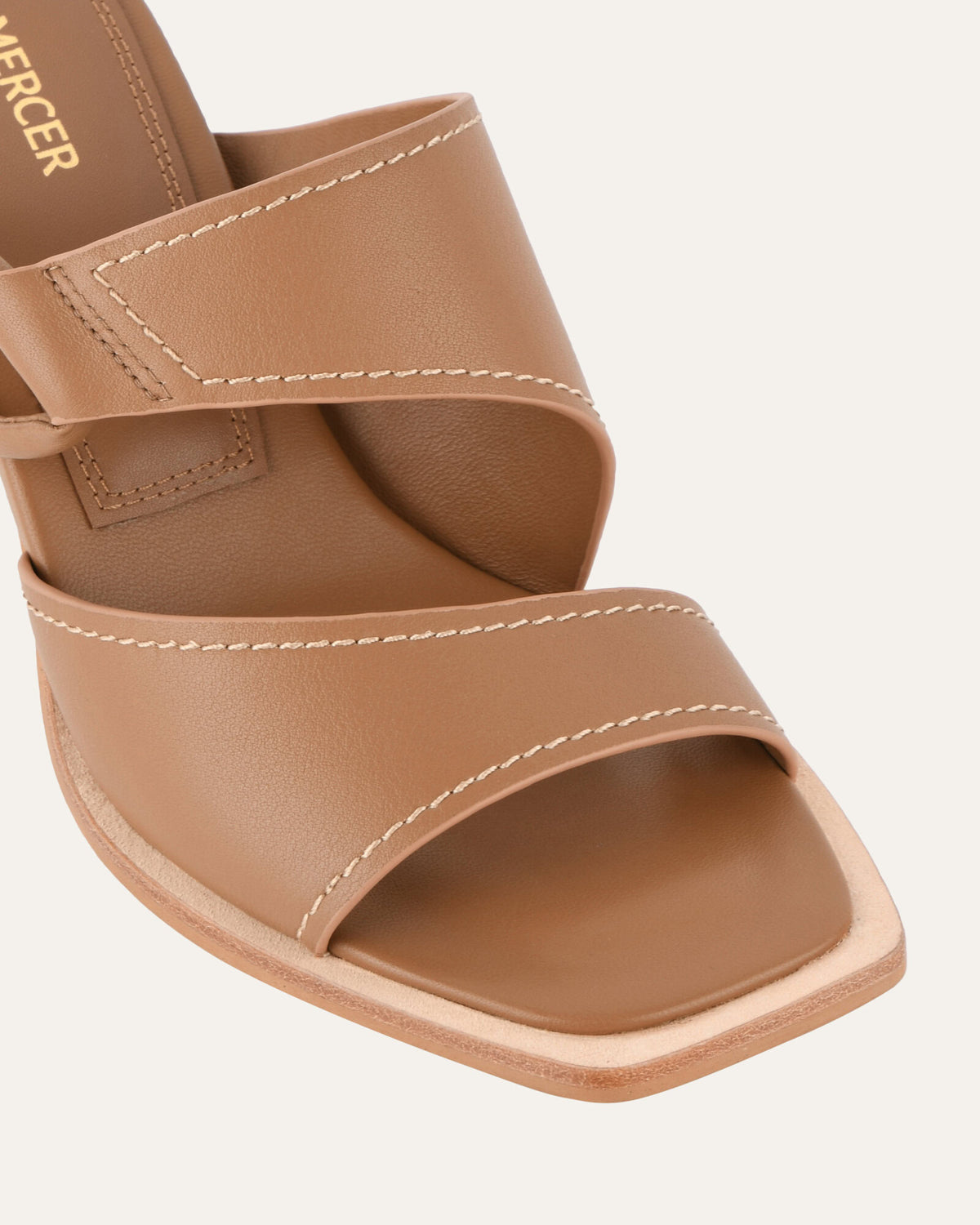 CAMMY MID HEEL SANDALS TAN LEATHER