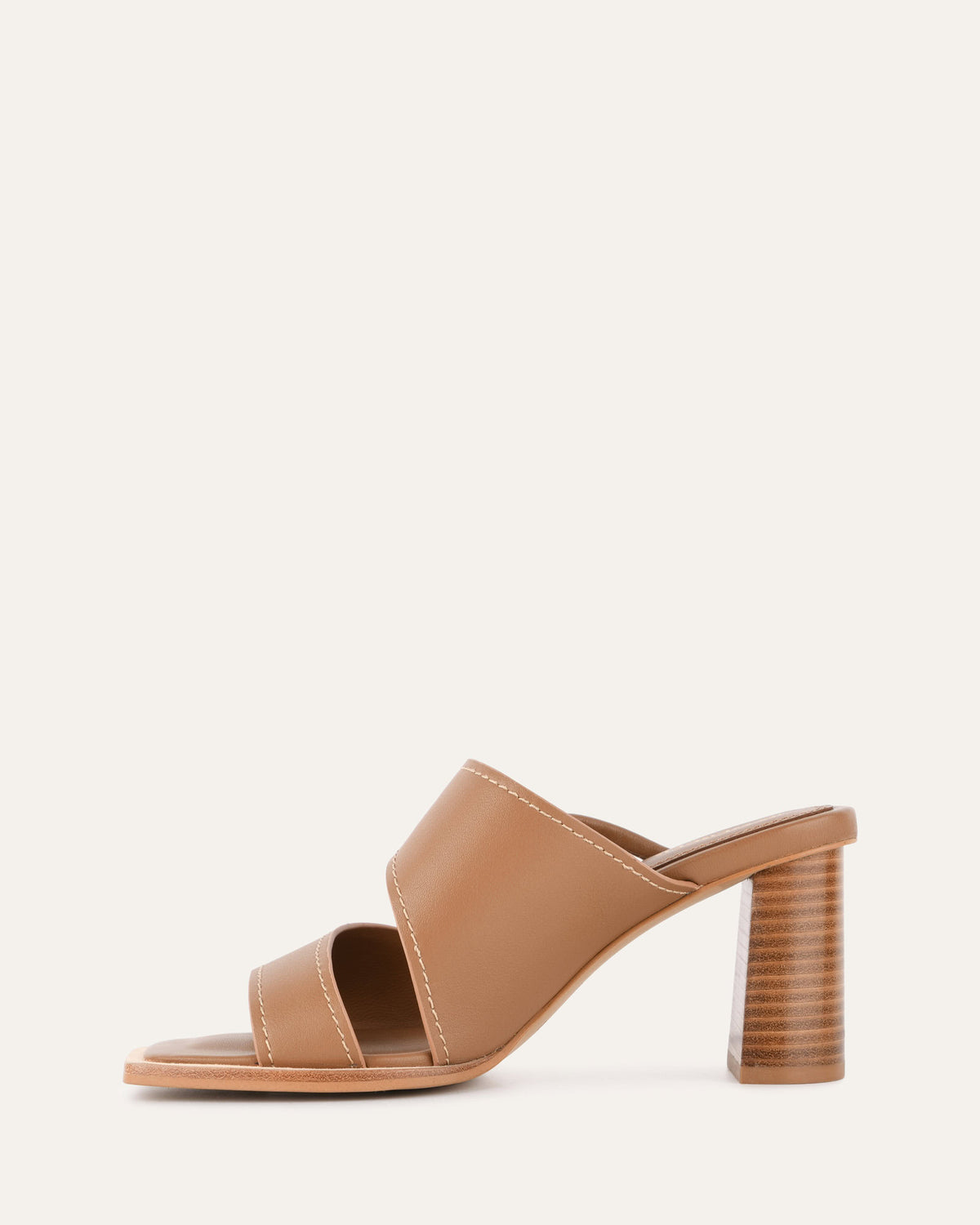 CAMMY MID HEEL SANDALS TAN LEATHER