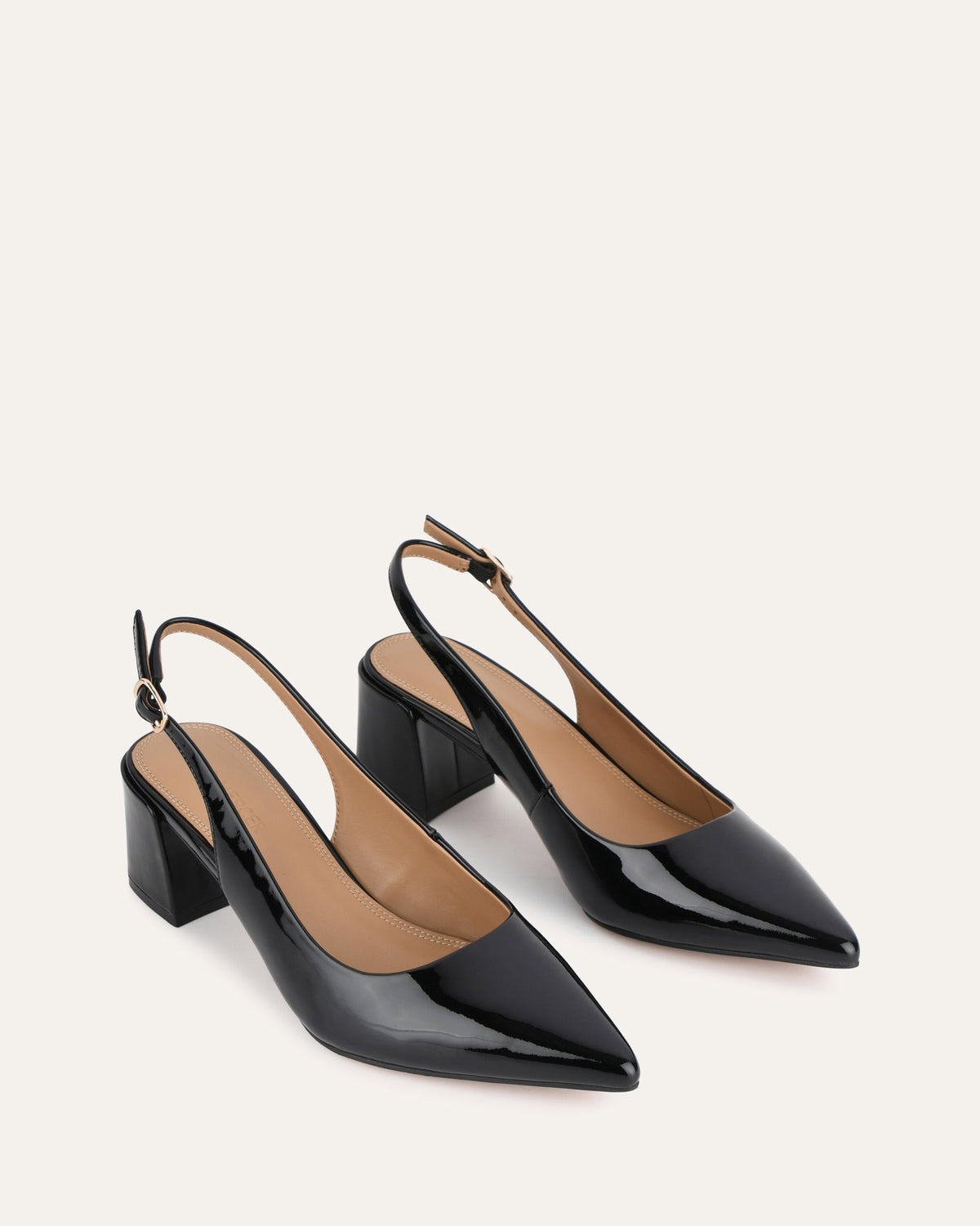 CARA LOW HEELS BLACK PATENT