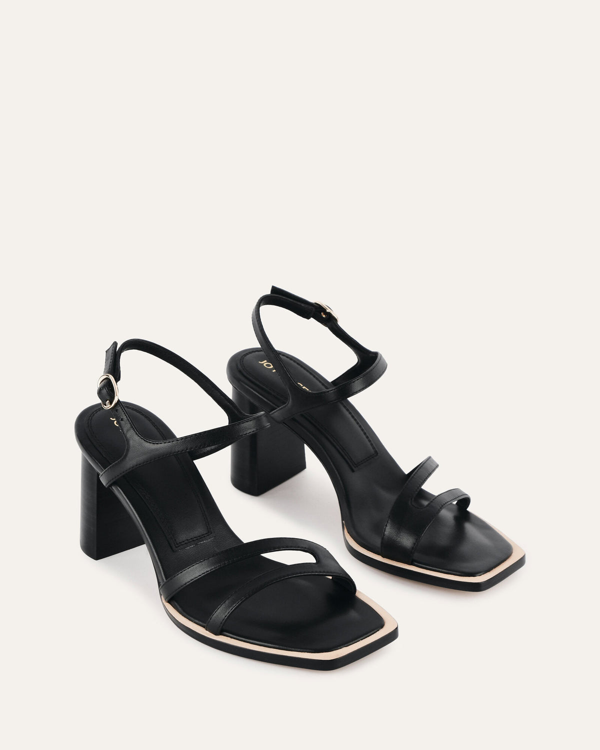 CASEY HIGH HEEL SANDAL BLACK LEATHER