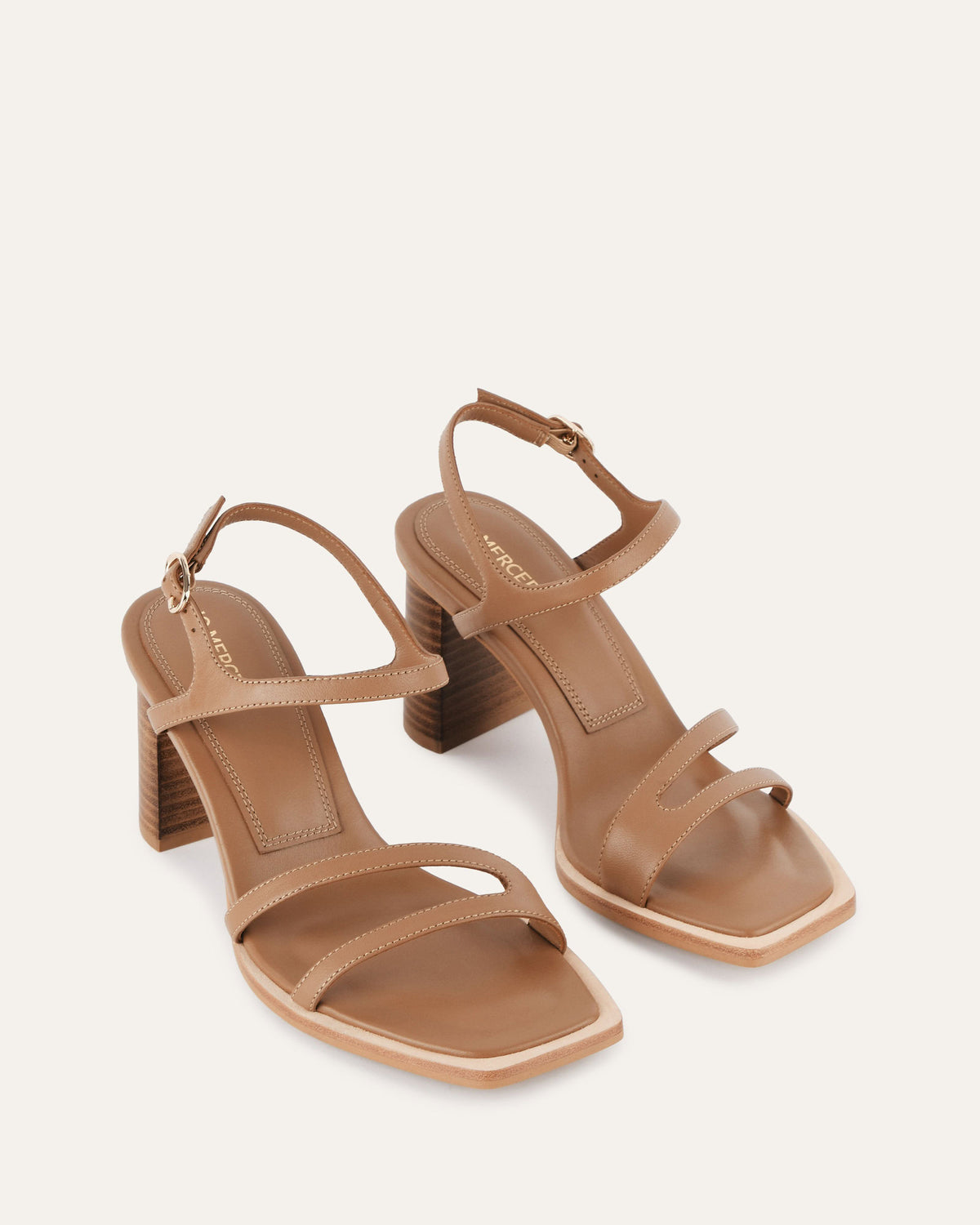 CASEY HIGH HEEL SANDAL TAN LEATHER