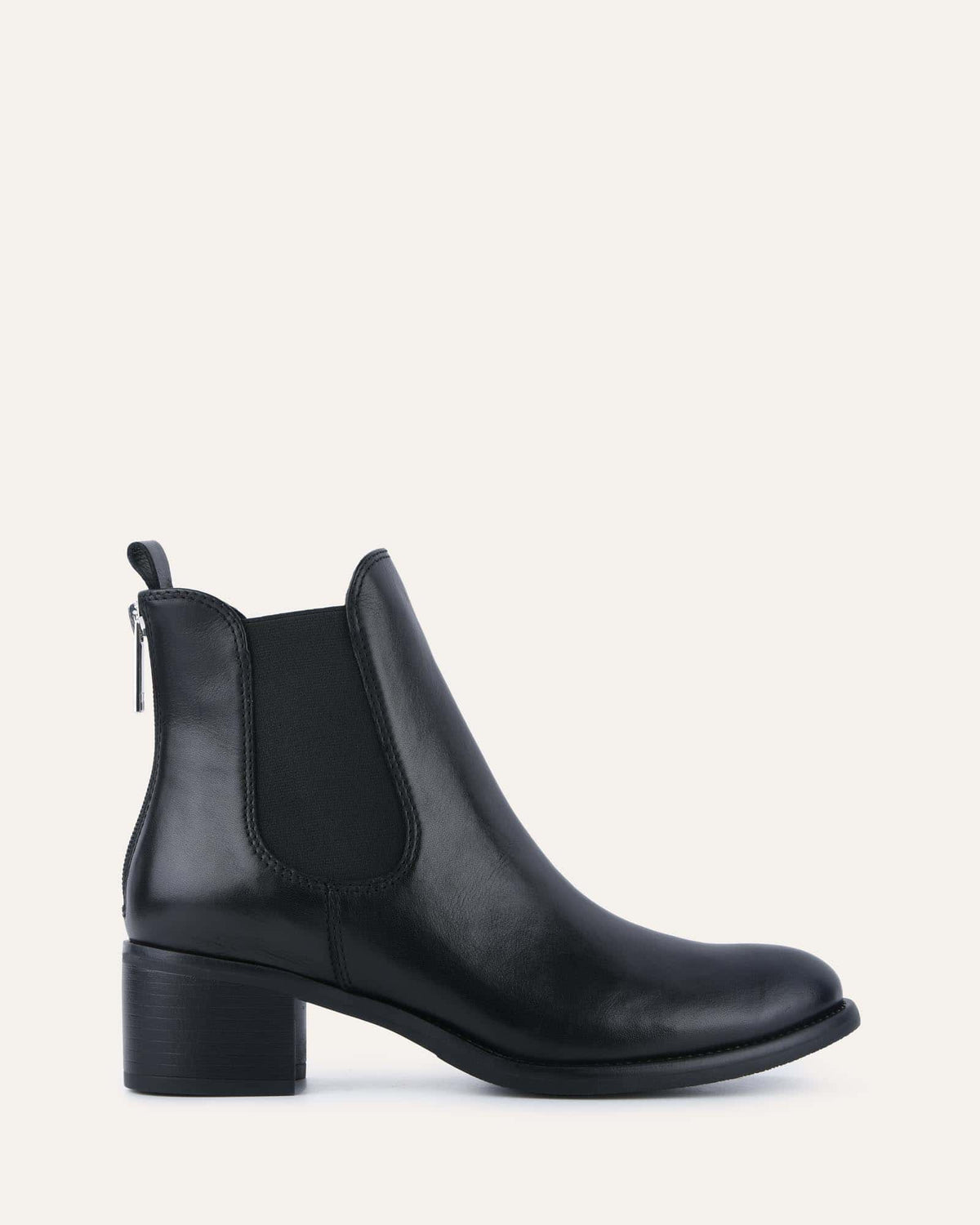 CLAIRE MID ANKLE BOOTS BLACK LEATHER