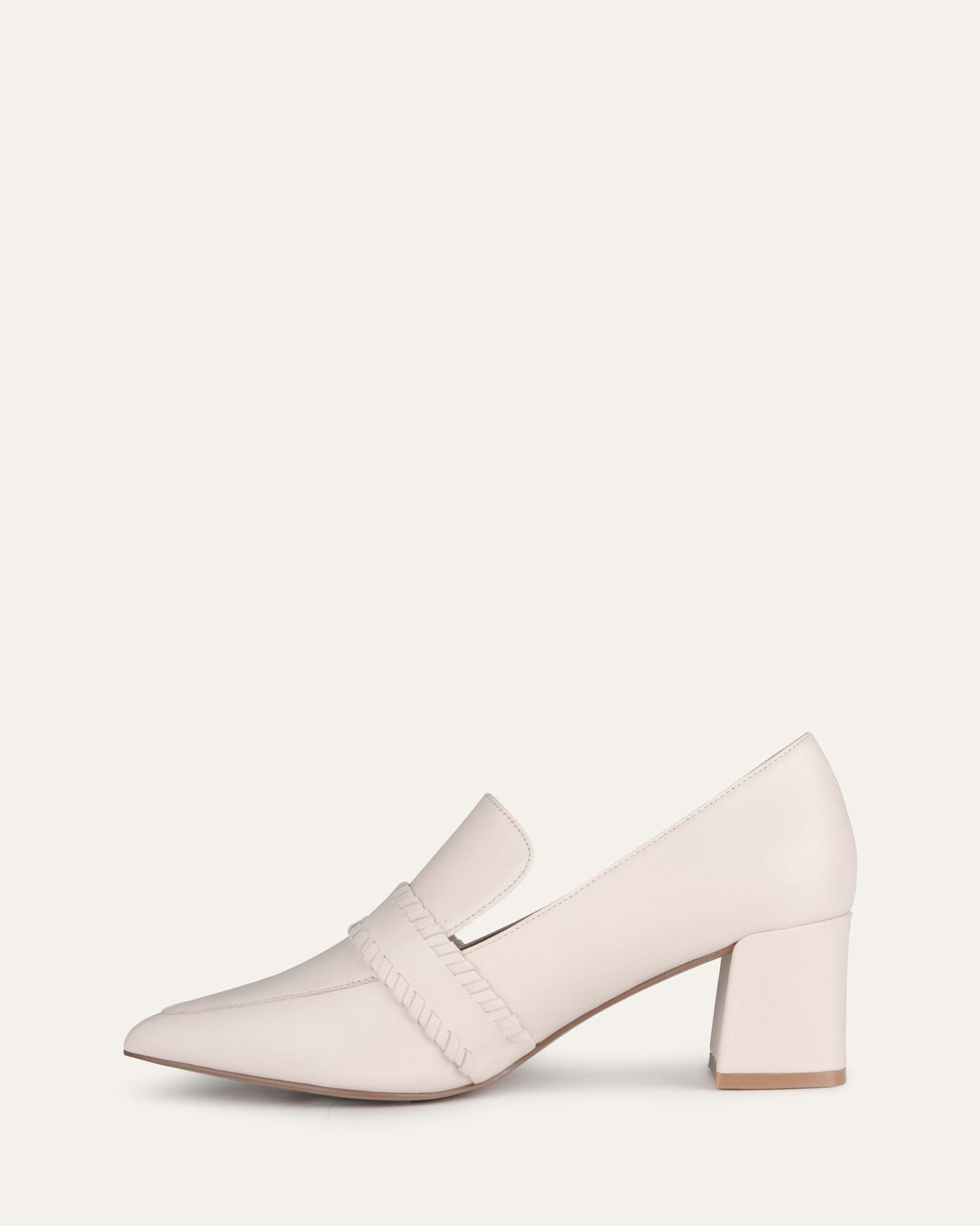 CLEO LOW HEELS OFF WHITE LEATHER Jo Mercer