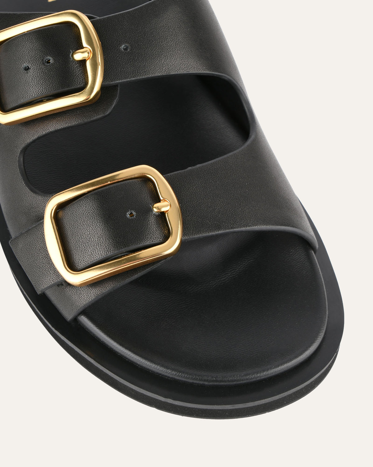 EGON FLAT SANDALS BLACK LEATHER