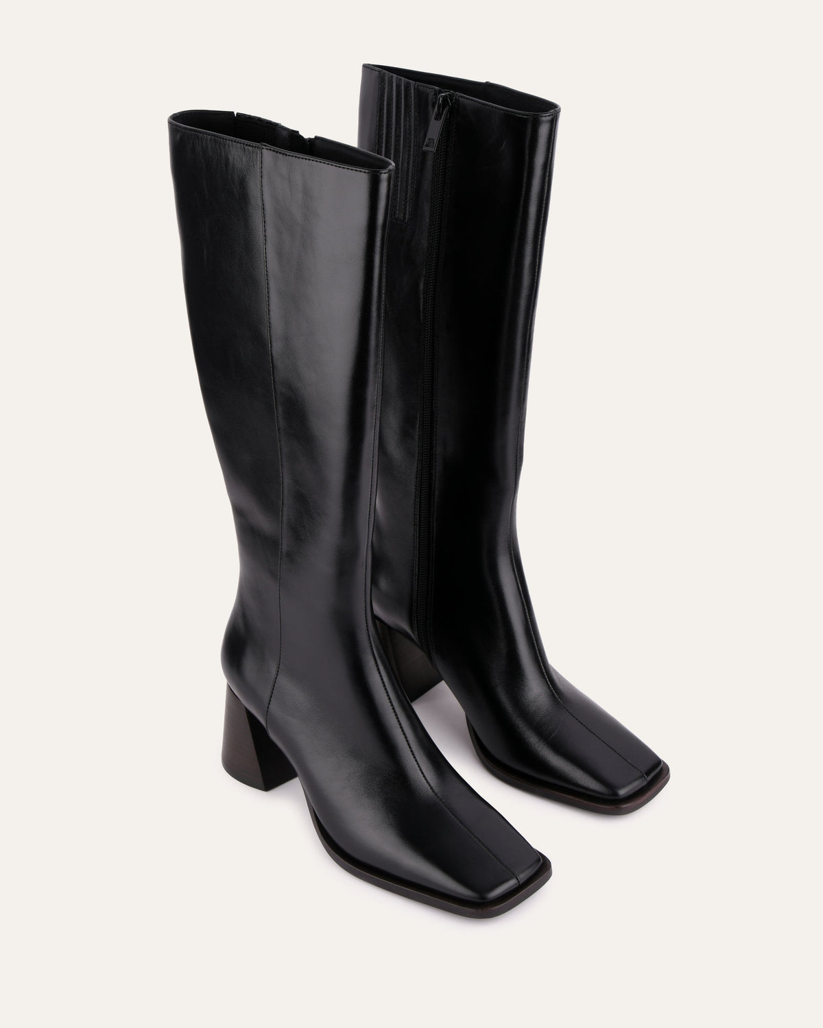 ELIAS KNEE BOOTS BLACK LEATHER