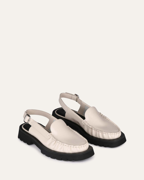 EMERSON LOAFERS OFF WHITE BOX LEATHER - Jo Mercer