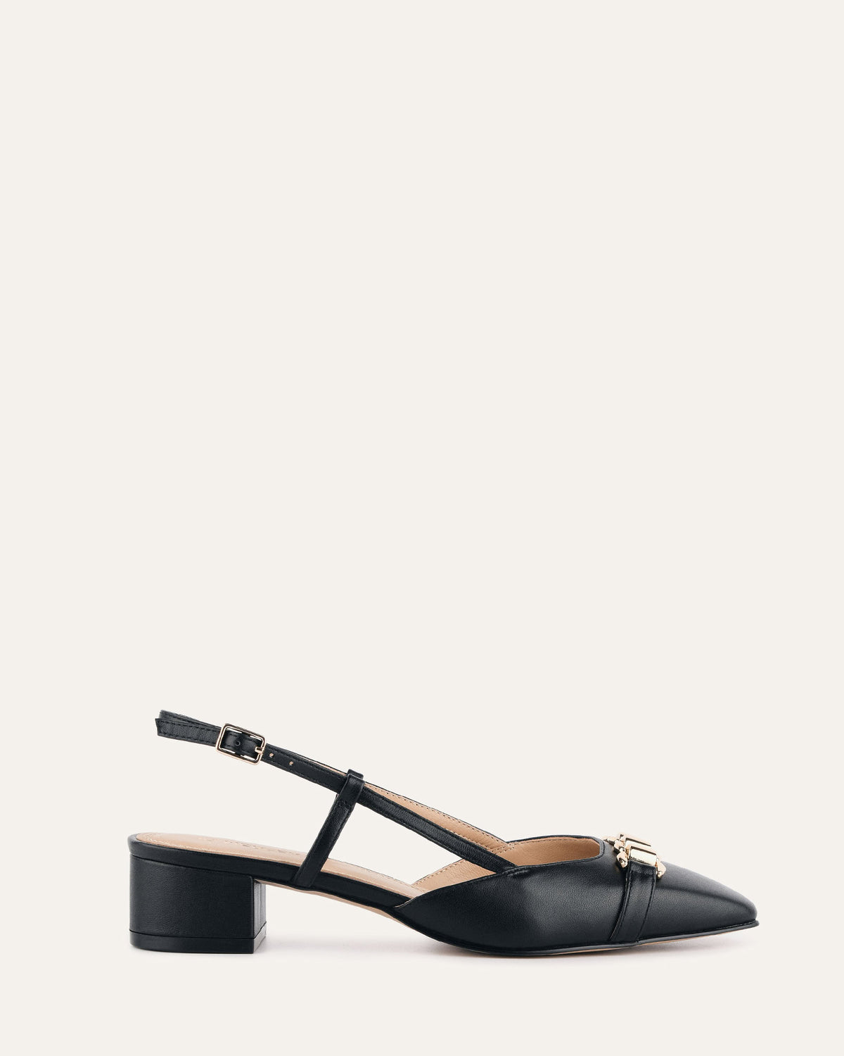 FRANCA LOW HEELS BLACK LEATHER