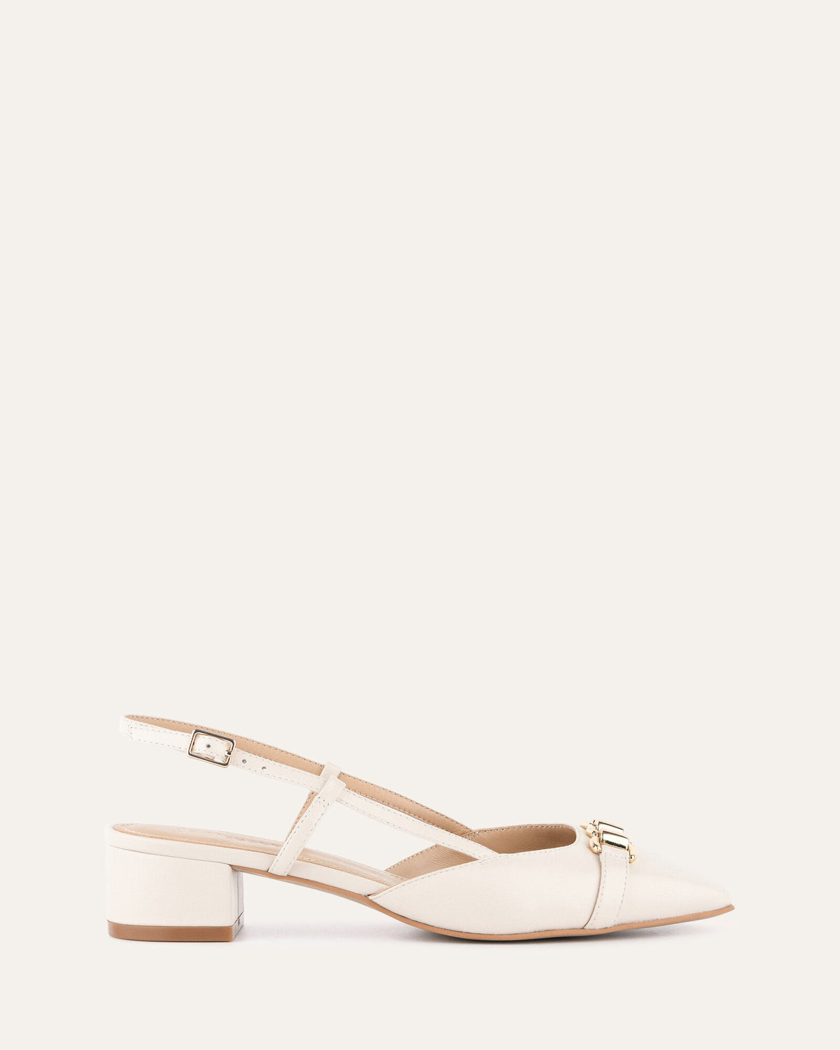 FRANCA LOW HEELS OFF WHITE LEATHER