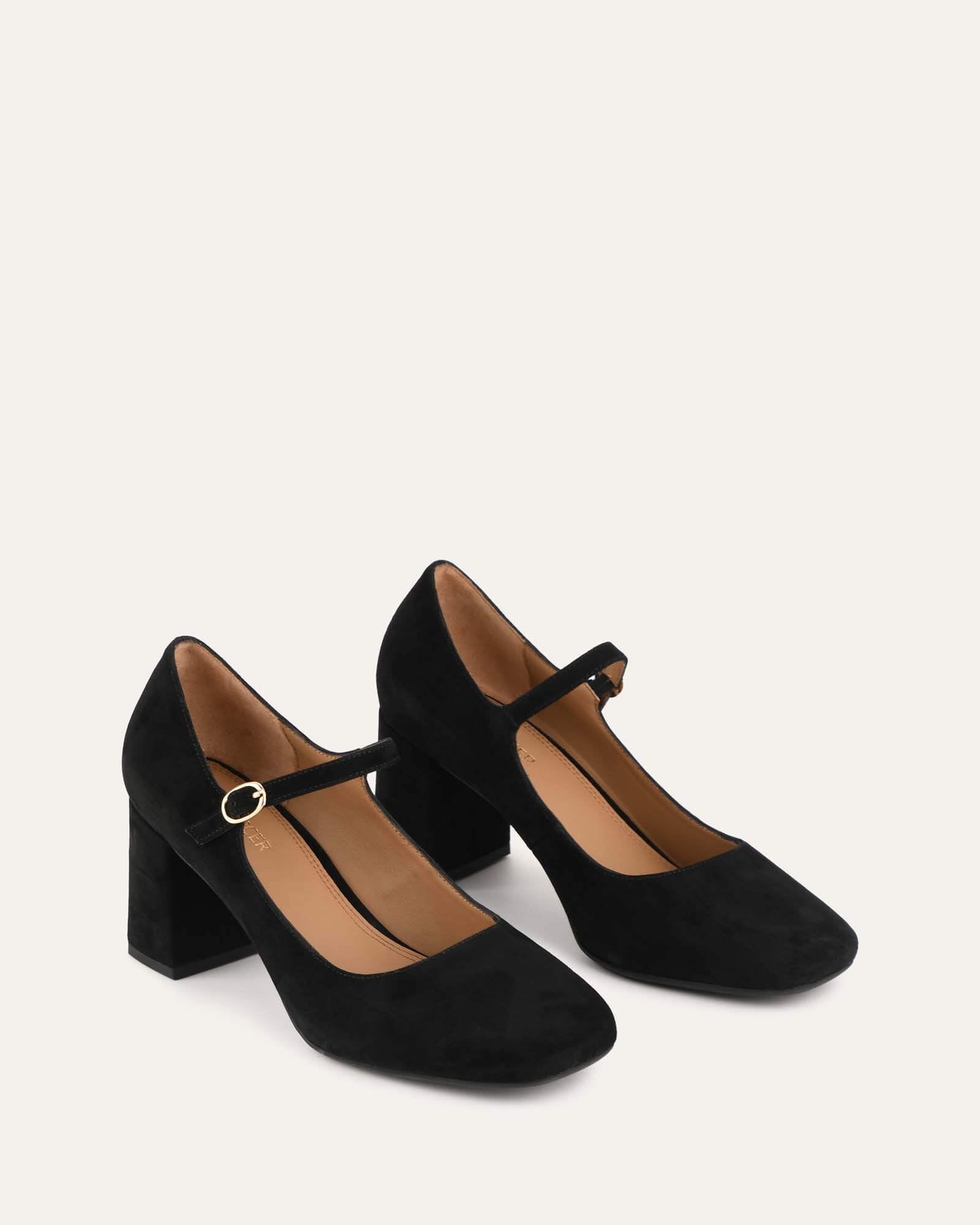 LTS Black Block Heel Court Shoes In Standard Fit | Long Tall Sally