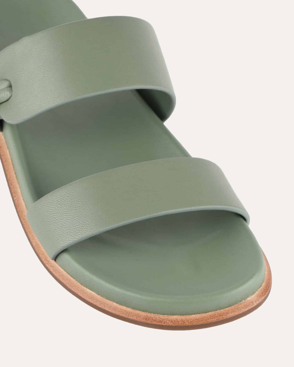 HAYES FLAT SANDALS PISTACHIO GREEN LEATHER