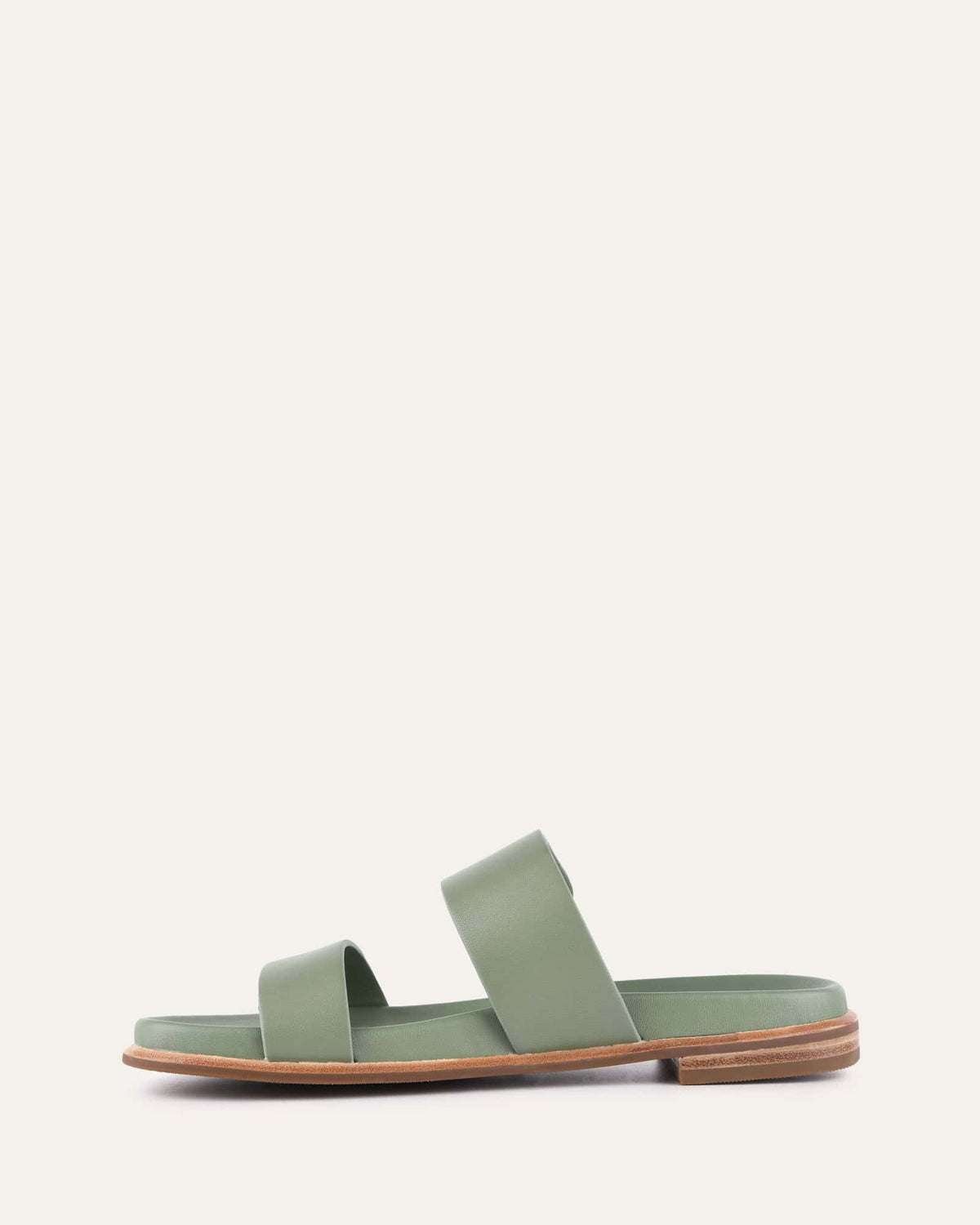 HAYES FLAT SANDALS PISTACHIO GREEN LEATHER