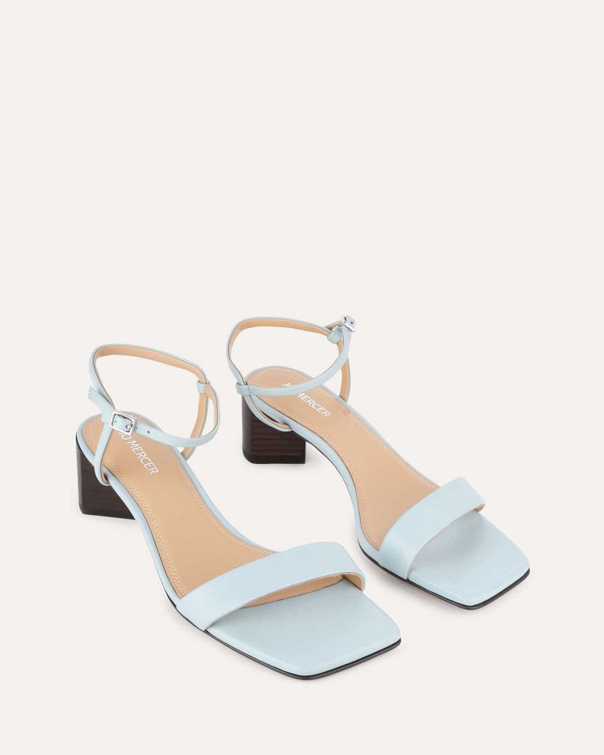 HELEN MID SANDALS DUSTY BLUE LEATHER