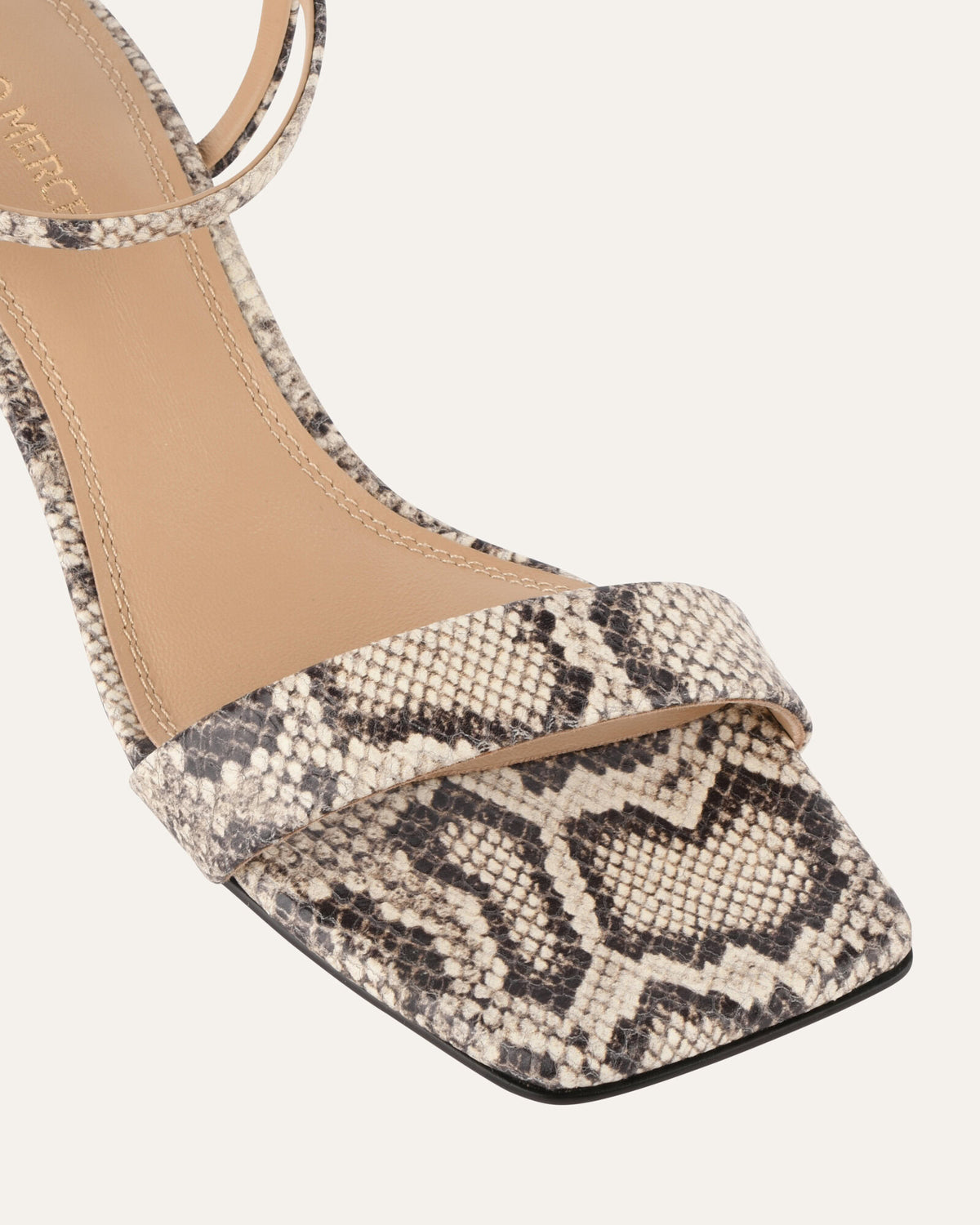 HELEN MID SANDALS NATURAL SNAKE PRINT LEATHER