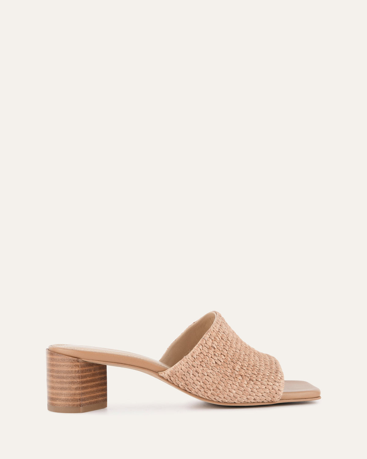 HERBIE MID HEEL SANDALS TAN RAFFIA