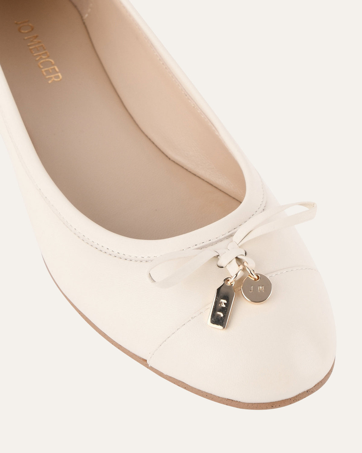 HERMIONE DRESS FLATS OFF WHITE LEATHER