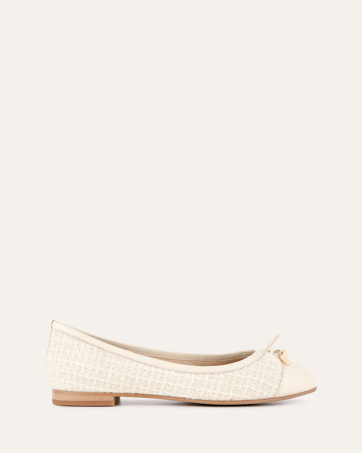 HERMIONE DRESS FLATS OFF WHITE WOVEN