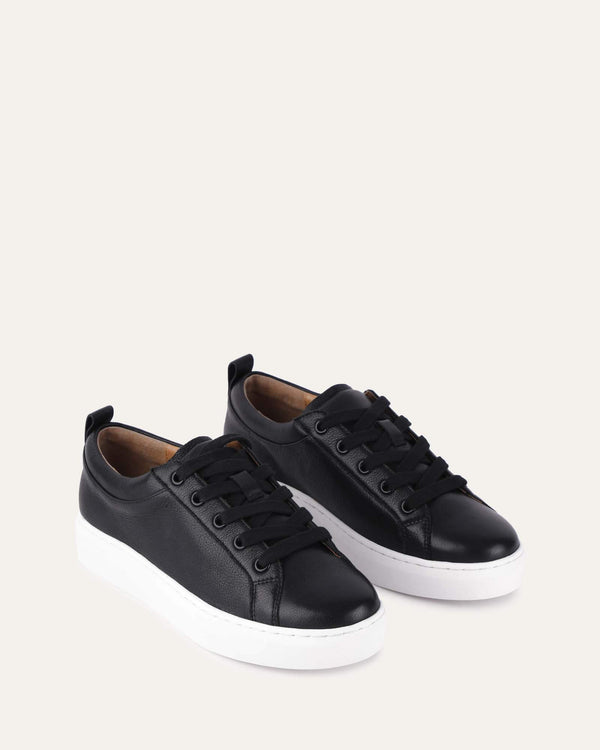 HILDA SNEAKERS BLACK LEATHER - Jo Mercer