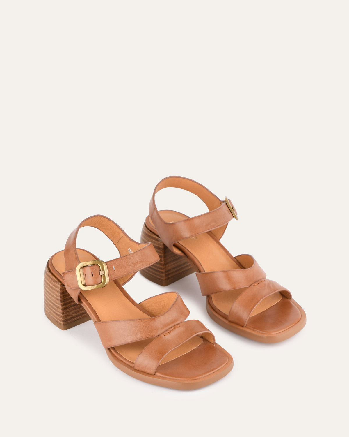 IMOGEN MID HEEL SANDALS BRANDY LEATHER