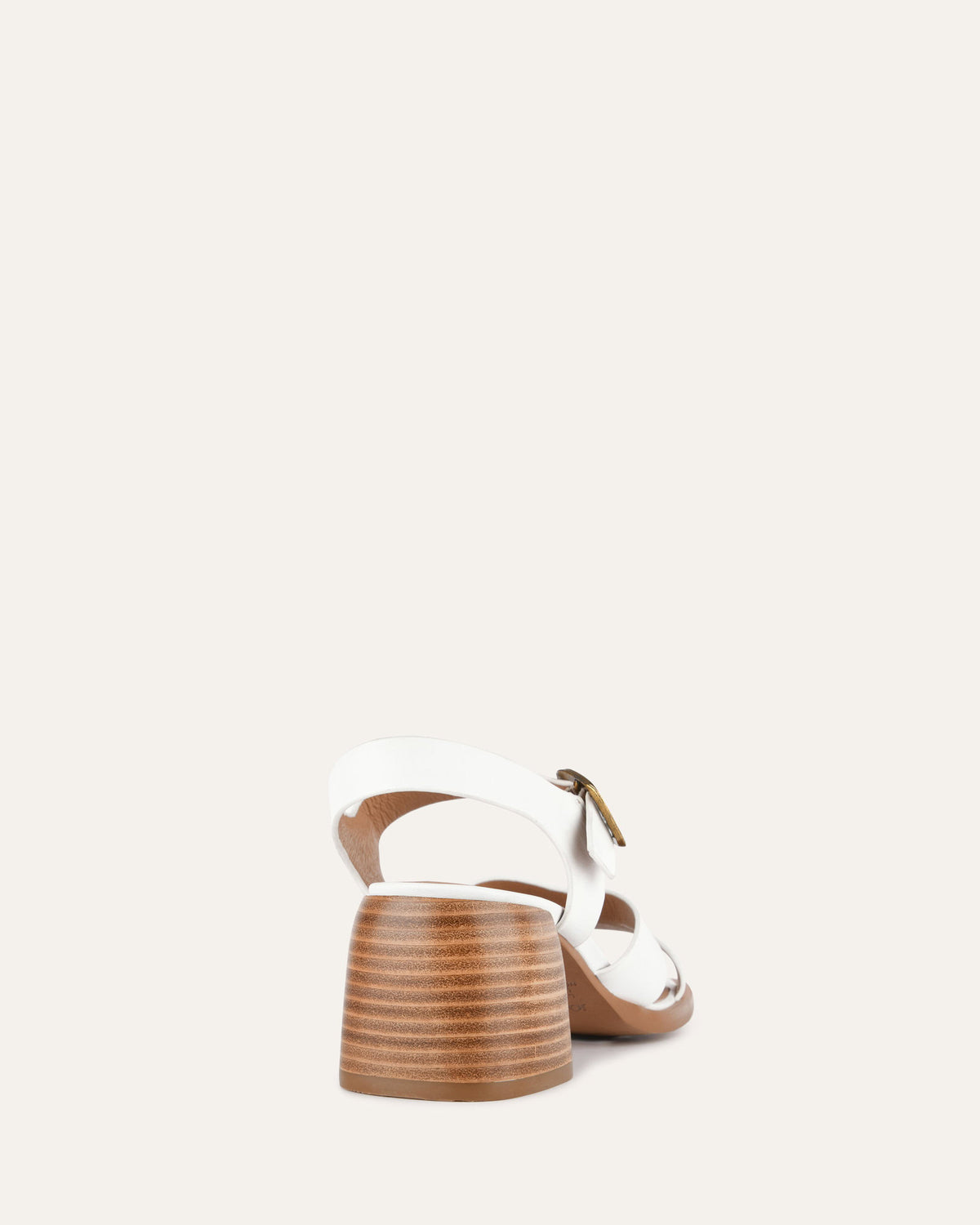 IMOGEN MID HEEL SANDALS WHITE LEATHER