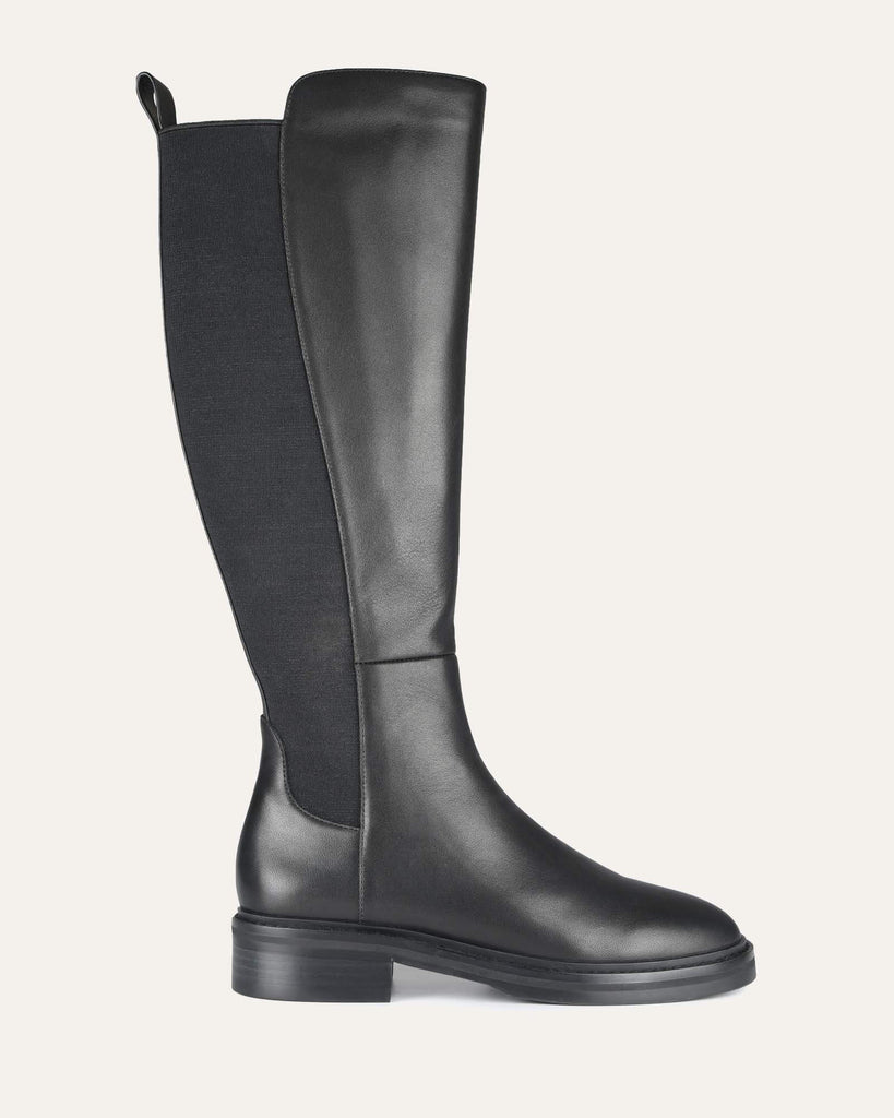 JAVA KNEE BOOTS BLACK LEATHER Jo Mercer