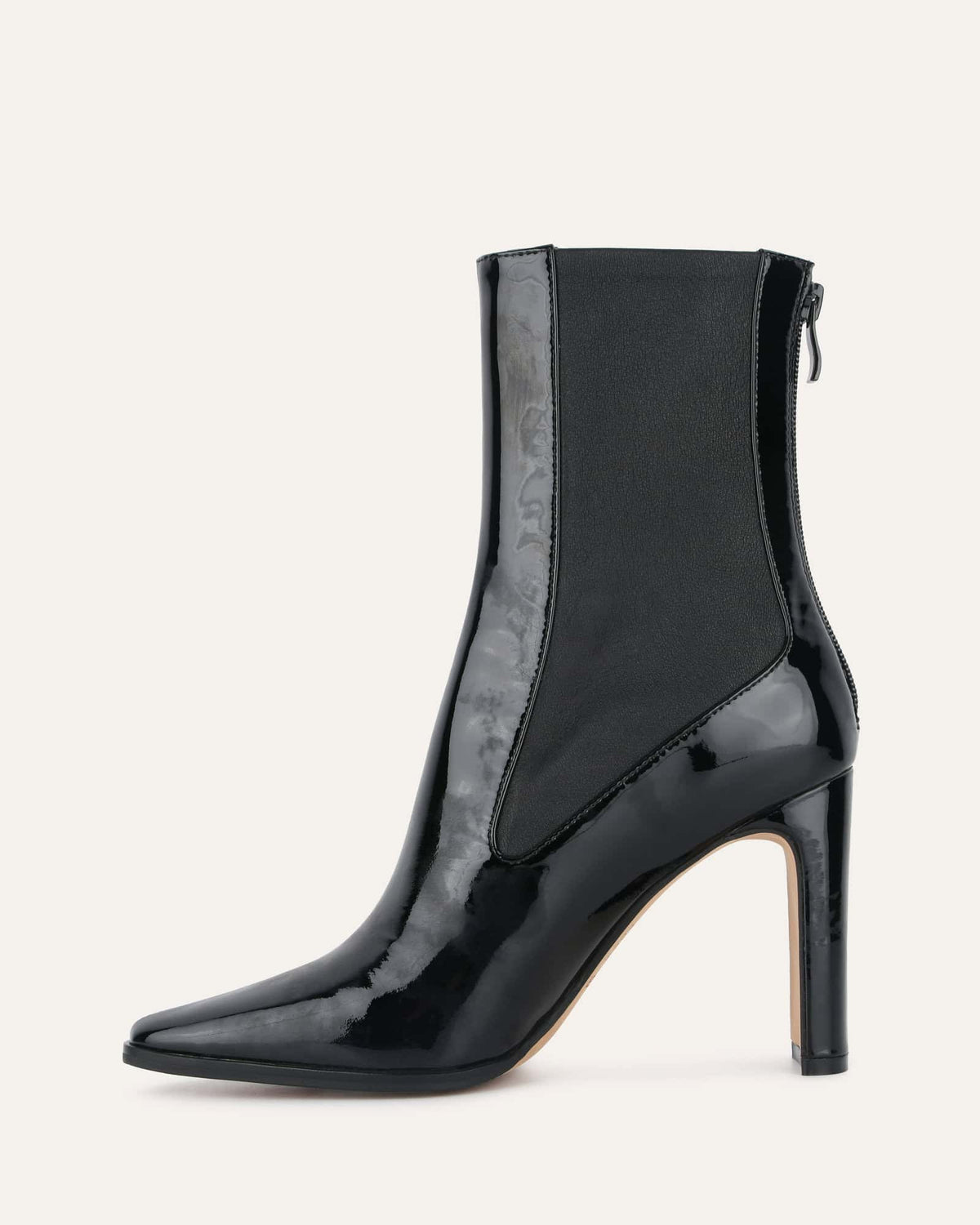 JUNE HIGH ANKLE BOOTS BLACK PATENT