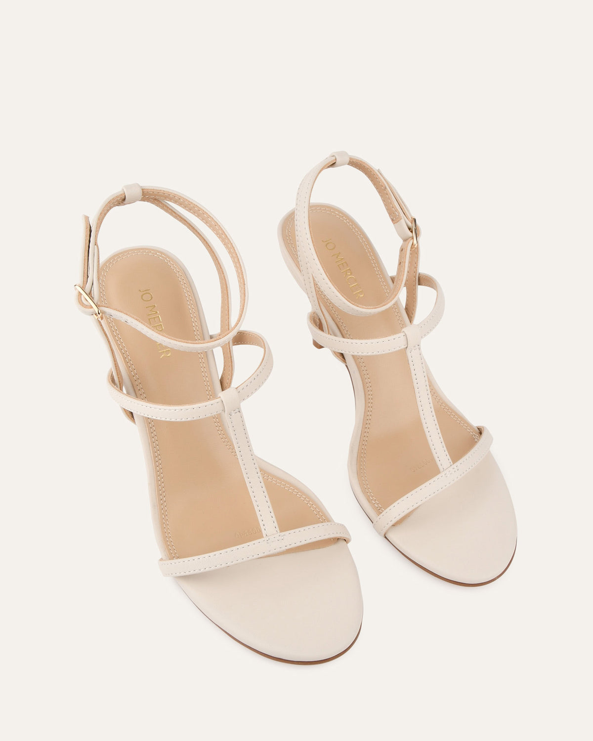 LACEY HIGH HEEL SANDALS OFF WHITE LEATHER