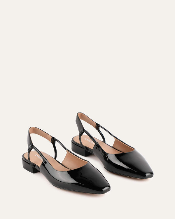 LARISSA DRESS FLATS BLACK PATENT - Jo Mercer