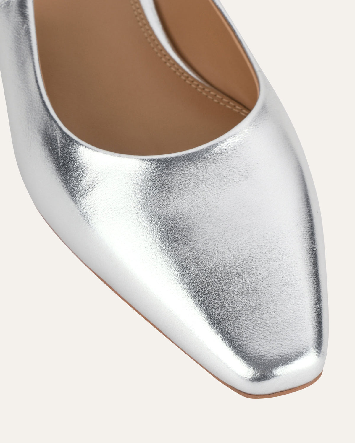 LARISSA DRESS FLATS SILVER LEATHER