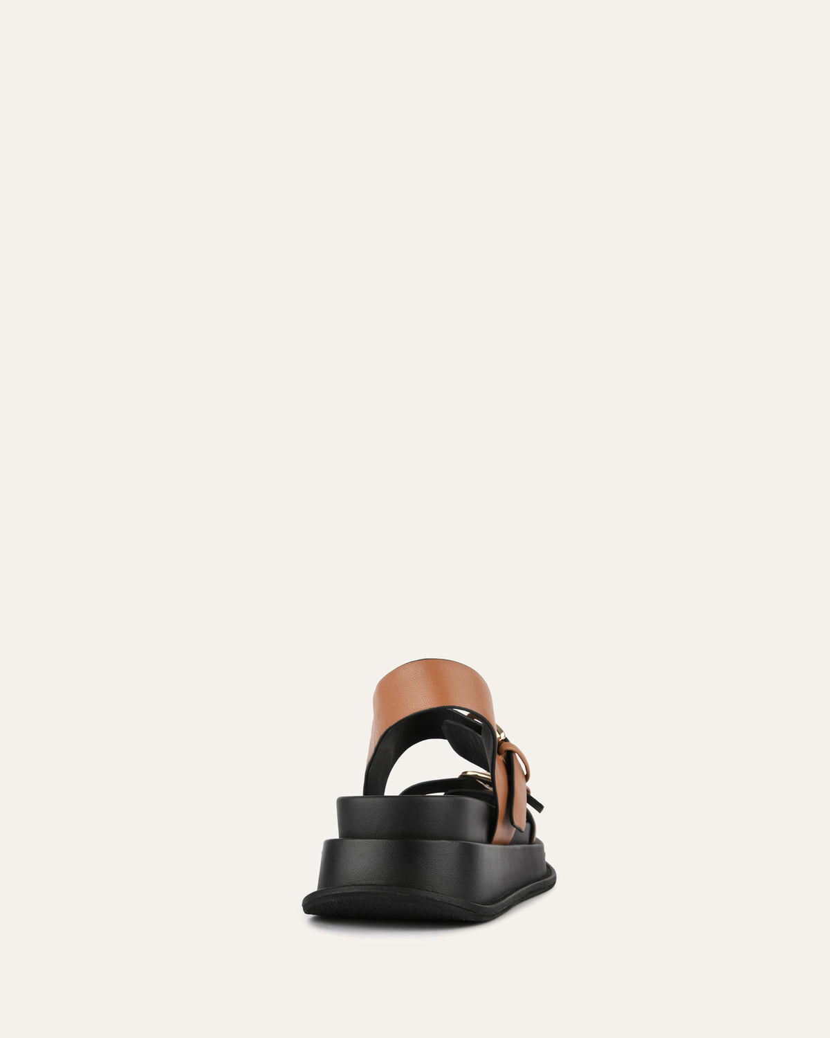 MABEL FLAT SANDALS DARK TAN LEATHER