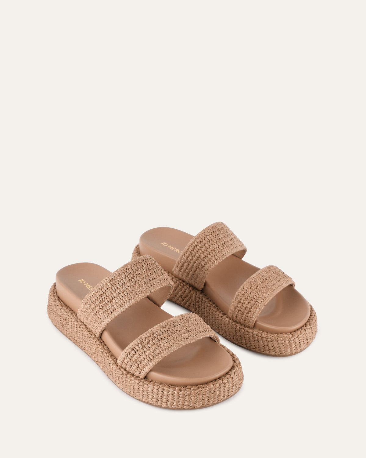 MARCO FLAT SANDALS TAN RAFFIA