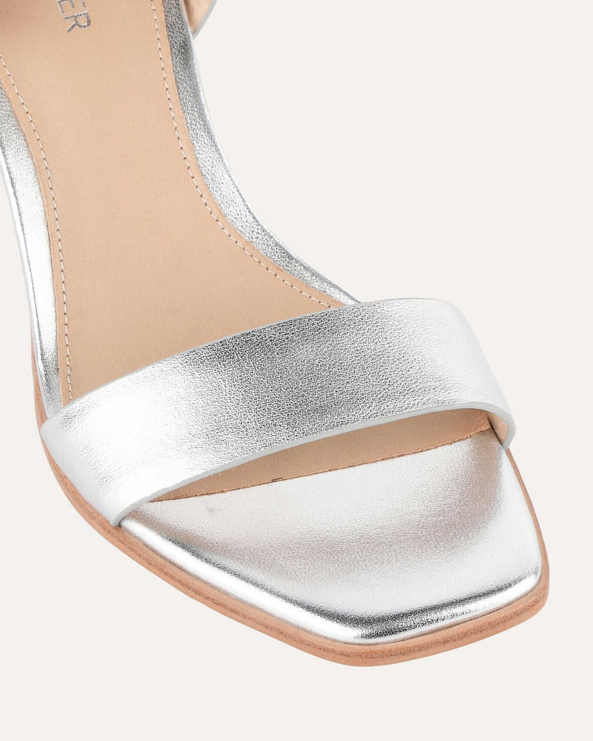 NATSU MID HEEL SANDALS SOFT SILVER LEATHER