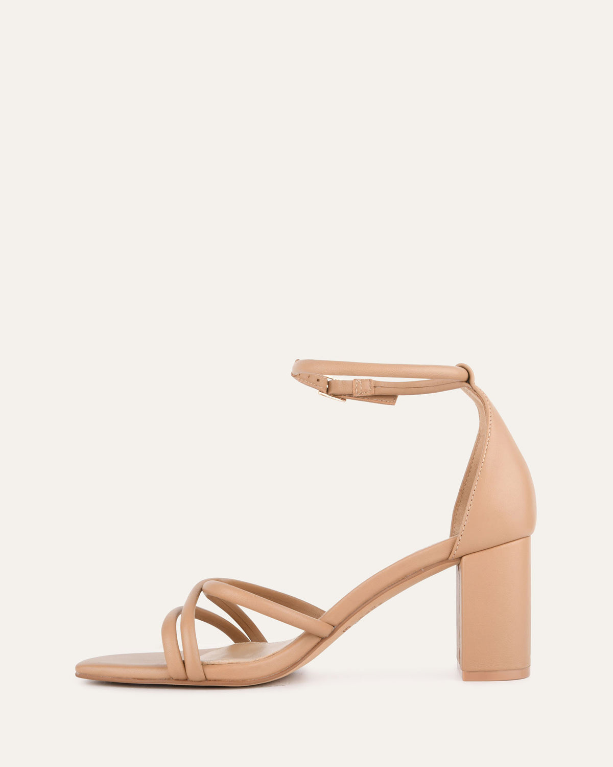 NICOLA MID HEEL SANDALS TAN LEATHER