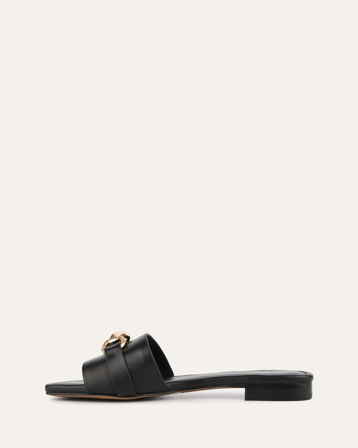 PABLO FLAT SLIDE BLACK LEATHER