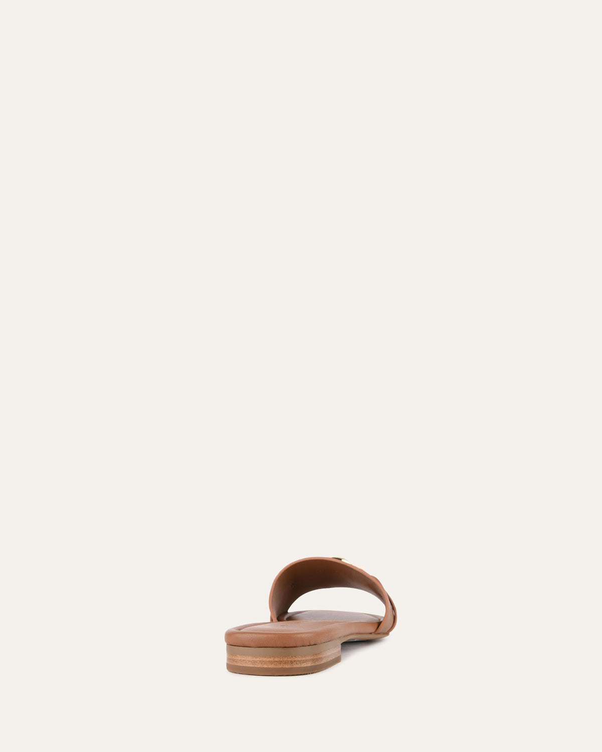 PABLO FLAT SLIDE DARK TAN LEATHER