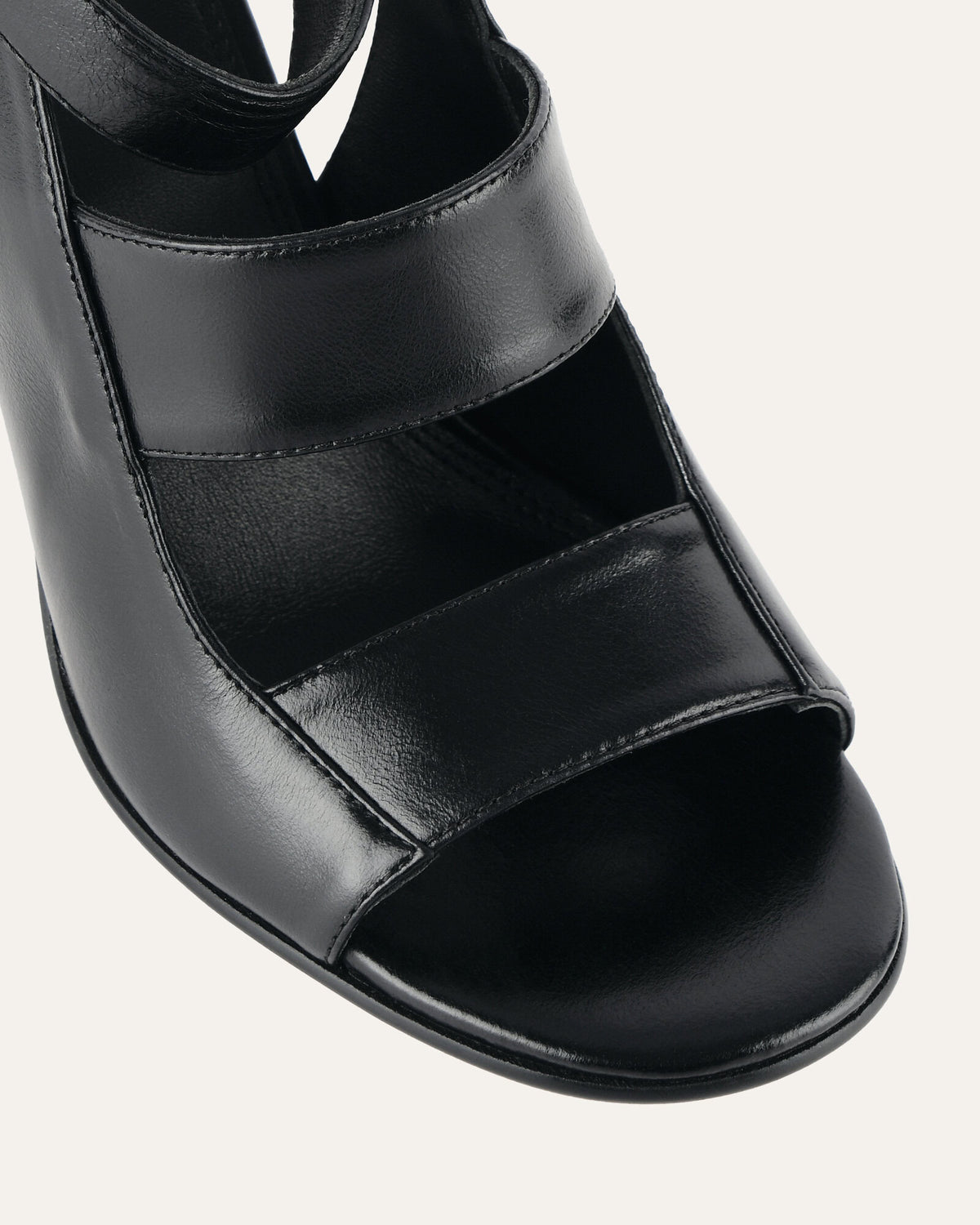 PENNY HIGH SANDALS BLACK LEATHER