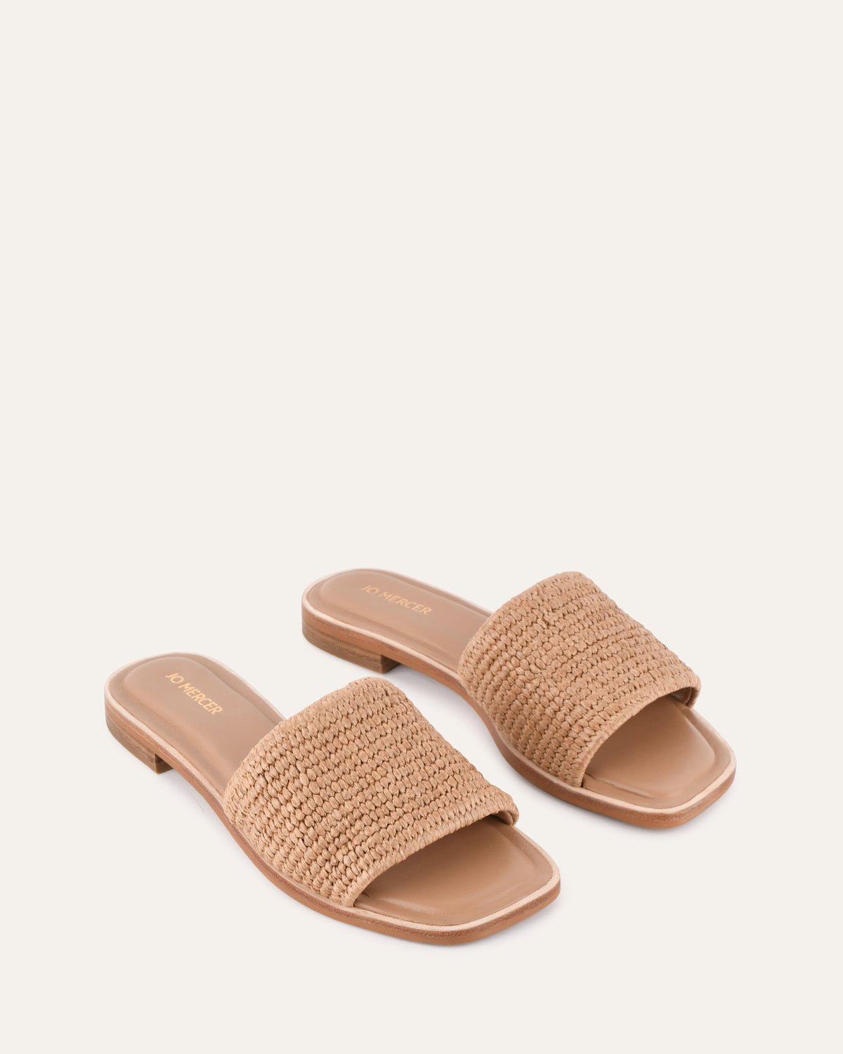 PICASSO FLAT SLIDE TAN RAFFIA