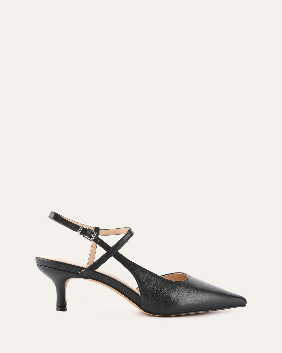 RICKI MID HEELS BLACK LEATHER